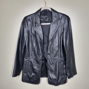 Vintage genuine leather 90s style blazer size small